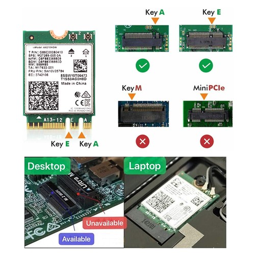 Dual Band for Intel AX210 Wireless AX210NGW 2.4Gbps 802.11AX Wireless Wi-Fi - Photo 7/7