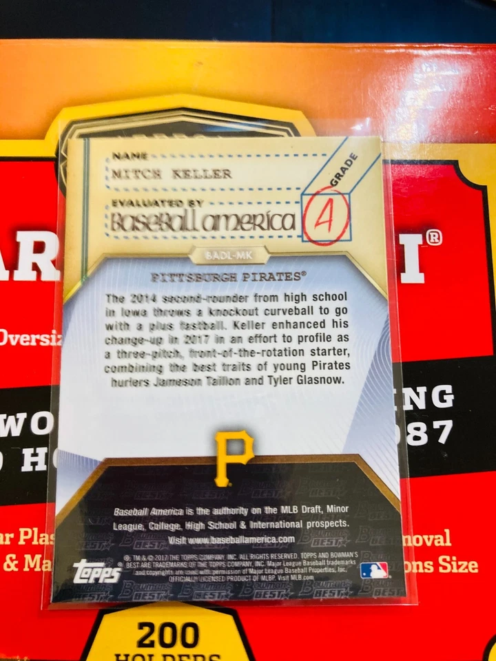 2017 Bowman's Best Baseball America's Dean's List #BADL-MK Mitch Keller V395 - Image 2 of 2