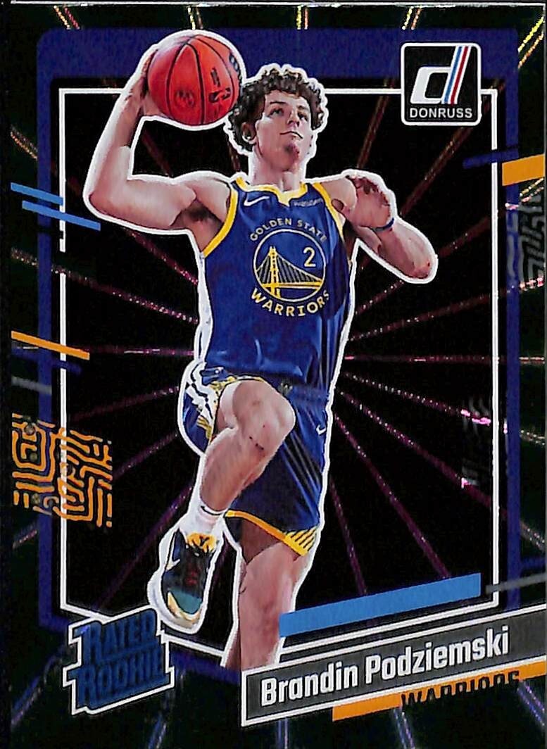 2023-24 Donruss #249 Brandin Podziemski Green Laser Holo Golden State Warriors