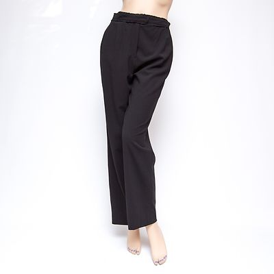Escada 8x29 Black Straight Cut Wool Blend Dress Pants DE38 $850