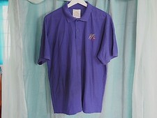 VTG 80s McDonalds US Made Violet Purple Retro Logo Uniform Polo Shirt Mens Sz L