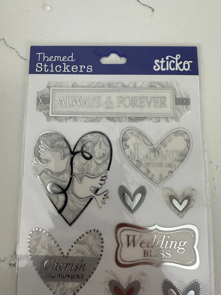 Наклейки тематические стикеры 13 шт. всегда и навсегда свадьба блаженство голуби скрапбукинг - Изображение 2 из 4