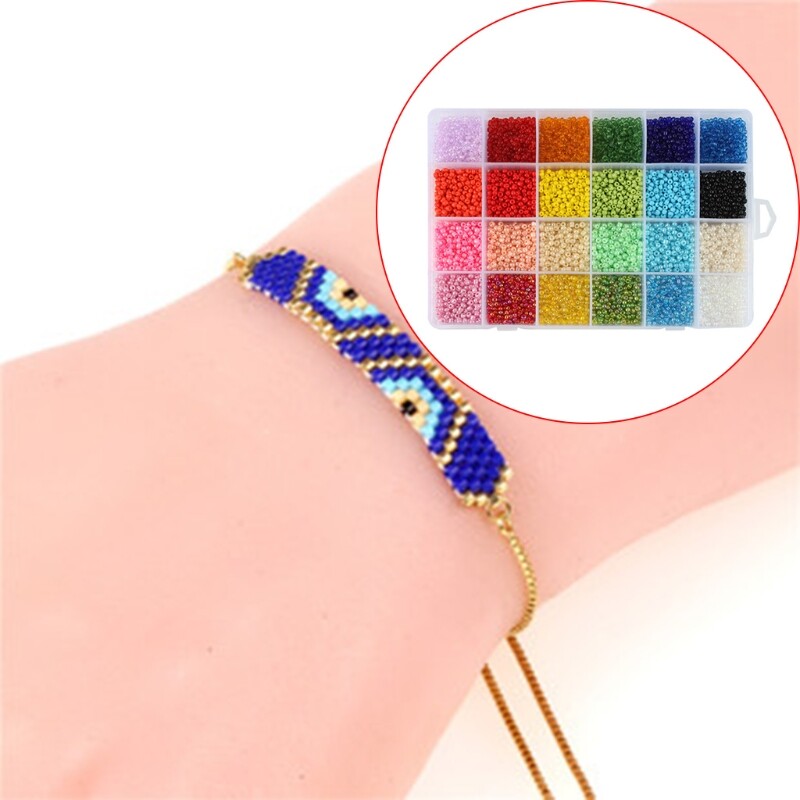 Craft Beads for Jewelry Making Glass Seed Set DIY Art Elastic String