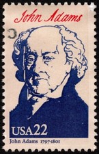 US Stamp Scott # 2216b - 22 Cents John Adams Ameripex Presidents w/ Light Cancel