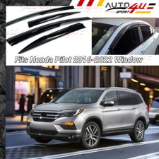 Fit 16-22 Honda Pilot 3D Mugen style Window Visors Sun Rain Vent Guard Deflector
