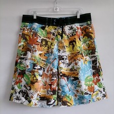 Ocean Pacific Op Mens Multicolor Tropical Print Hawaiian Swim Trunk Shorts Sz 36
