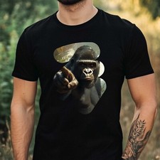 Herren T-Shirt Lustiger Gorilla Motiv Baumwolle Größe XS bis 5XL
