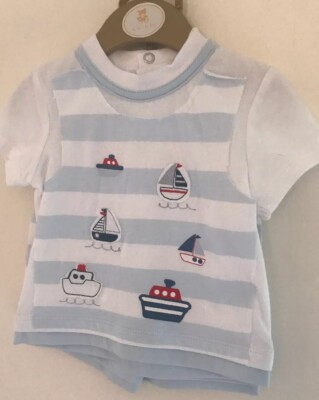 Mintini Baby Piece Nautical T- Shirt And Shorts Set Months