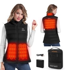 Plidinna Women's Heated Vest With Battery Pack 7.4v Lightweight Warm Electric S