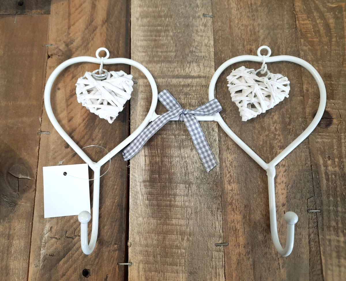 6 Ganci Autoadesivi A Forma Di Cuore In Legno - Gancio Da Parete Senza Fori Per Appendere Vestiti, Borse, Asciugamani, Gioielli - Decorazione Casa E Ufficio