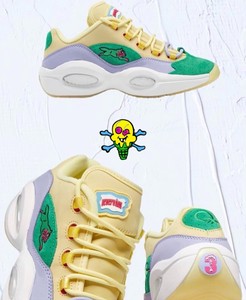 Reebok Question Low Ice Cream Bbc Running Dog Size 13 Us Yellow Green In Hand Ebay