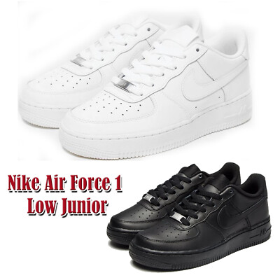 Nike Air Force 1 Low Junior Older Kidsu0026#039; Shoes Black / White UK Size  3,4,5,5.5,6, | eBay