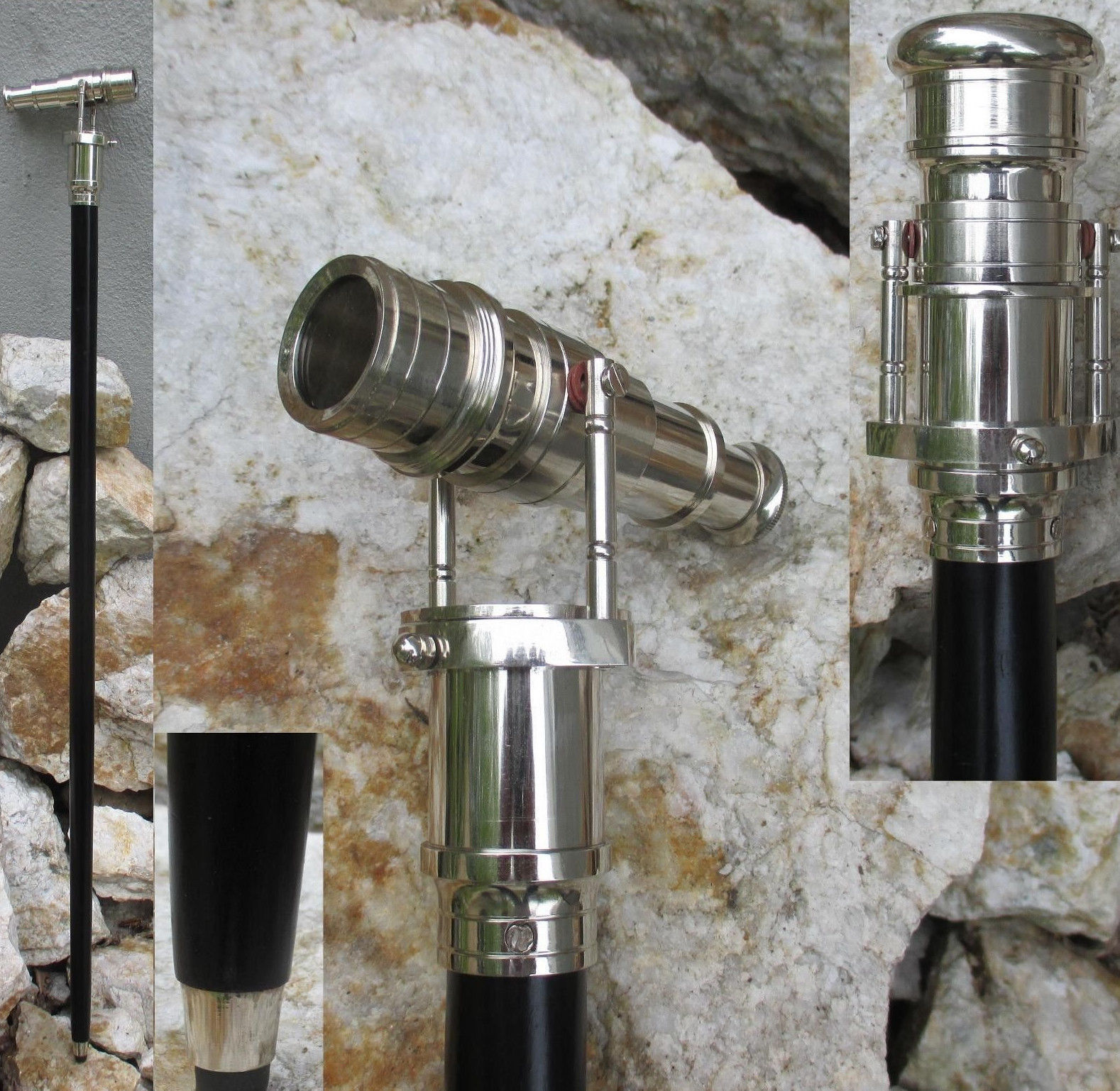 New Solid Vintage Cane Antique Walking Stick with… - image 1