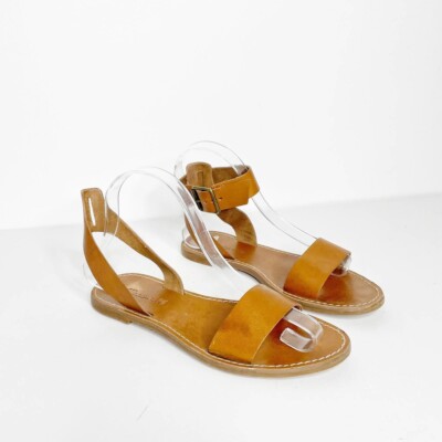 Madewell The Boardwalk Ankle Strap Sandal tan leather H5717 Womens