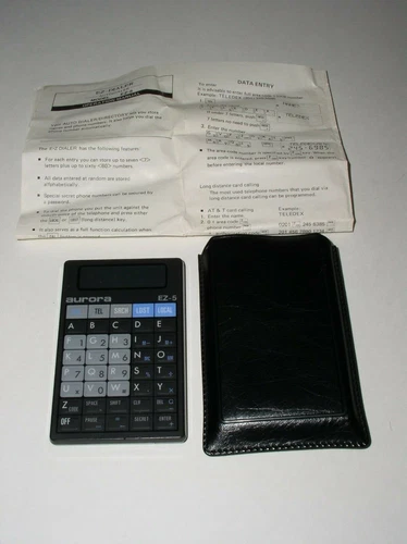 Vintage 1980's Aurora EZ-DIALER EZ-5 Auto Dialer Directory Calculator Case Works