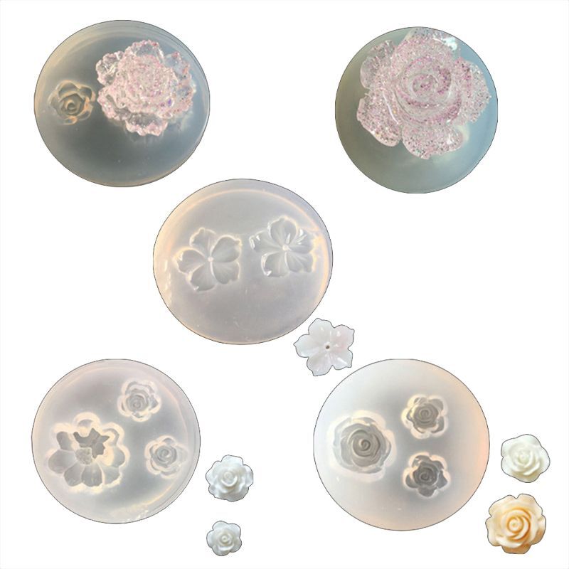 5Pcs Flower Resin Silicone Molds Jewelry Making Tools Casting Molds for DIY