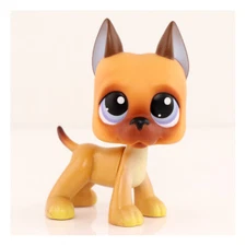 Pet Shop LPS Great Dane 244 Brown Dog Who Love LPS Kids Gift Rare Bobble Head