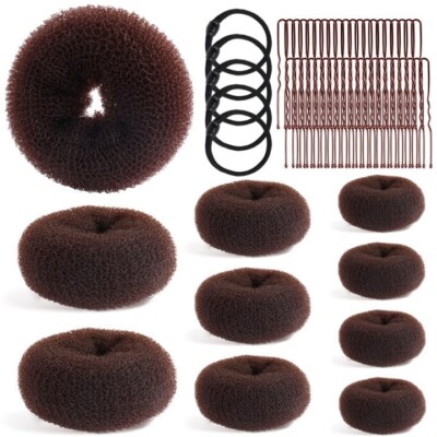 ''Donas Para El Cabello De Mujer 50 Horquillas En Forma De U y 5 Gomas El Pelo Se
