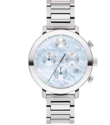 NEW MOVADO ICE BLUE BOLD EVOLUTION LADIES STAINLESS
