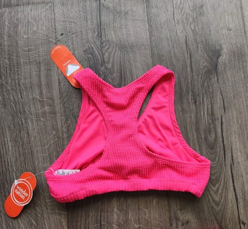 Wonder Nation Girls Barbie Pink Midrise Bikini Size 10-12 UPF 50 New With Tags - Picture 3 of 7
