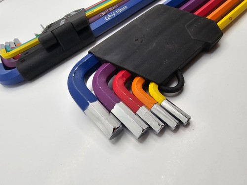 (14PCS) VEVOR Hex Key Allen Wrench Metric Long Arm Ball End Key, Color Coded Key - Picture 6 of 9
