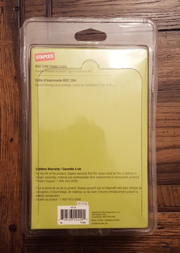 Cable de impresora Staples IEEE 1284 - NUEVO - Imagen 2 de 2