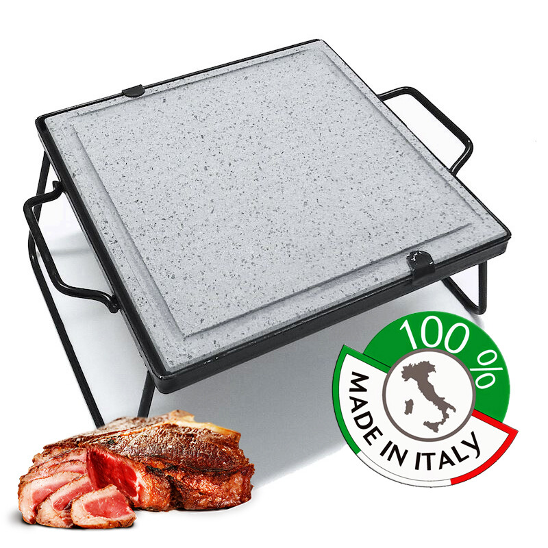 Hengda Piatto di sale per pesce grigliato in pietra salata 20x10x2.5 cm Griglia per barbecue 12X