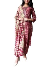 Comfortable Women Printed Rayon Kurti Pant  Dupatta Set for Casual  Festival