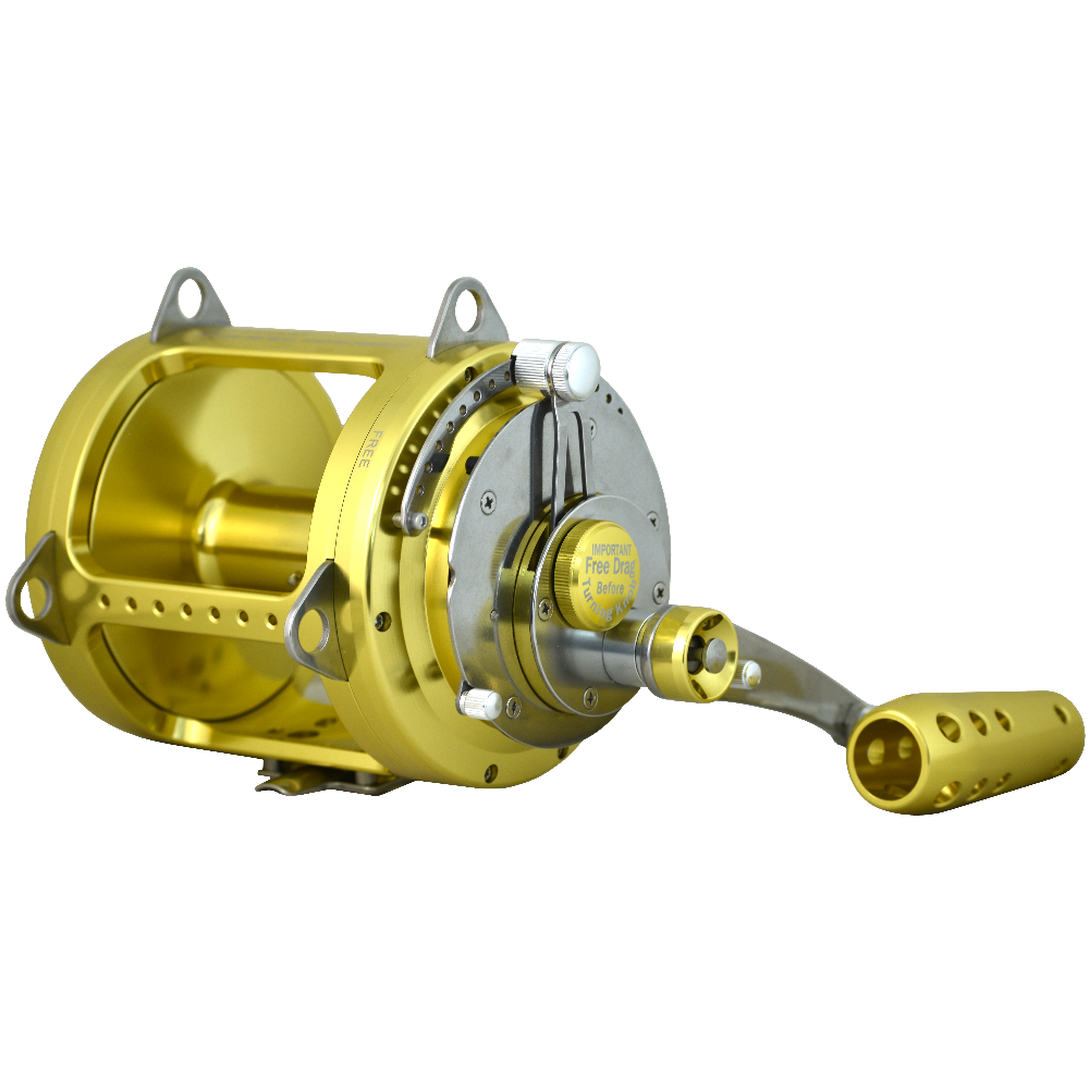 80 Wide 2 Speed Saltwater Fishing Reel - Blue Marlin Tournament