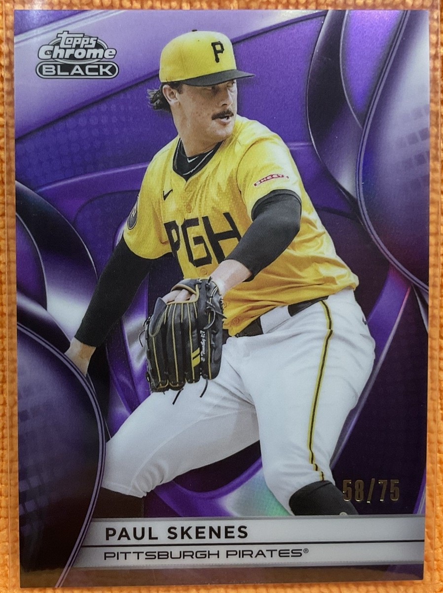 Paul Skenes 2025 Topps Chrome Black #109 Purple Refractor/75