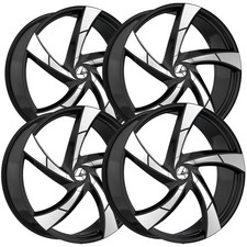 Set Of 4 Azara Aza-524 18x8 5x4.55x120 35mm Blackmachined Wheels Rims