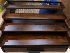 4 Tier Cologne Organizer for Men, Wooden Perfume Organizer with Drawer Storage,