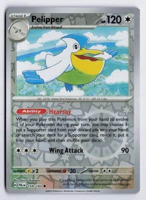Pelipper - PAL #159/193 SV02: Paldea Evolved Uncommon Reverse Holofoil NM