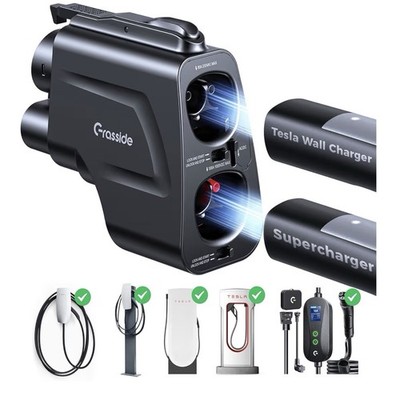2in1 Tesla Supercharger & Wall & Destination & Mobile Charger to CCS1 Adapter