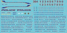 N Scale - Generic Police Vehicle Decals Blue