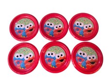 Sesame Street Elmo Cookie Monster Kids Set of 6 BPA Free 9 Toddler Plates Y2K