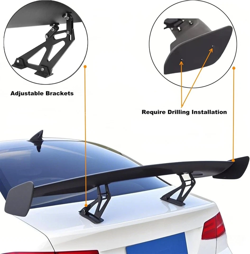 57" Rear Trunk Spoiler Carbon Fiber GT Style Racing Wing For Dodge Viper Coupe Foto 4 de 4