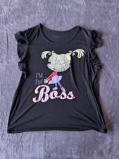 Nickelodeon Rugrats Girls Nightgown Medium 8/10 Angelica Black "I'm The Boss"