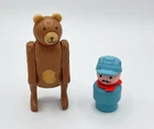 Vintage Fisher Price Little People Circus Bear And Train Conductor