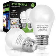LED Refrigerator Light Bulb, 40W 2 Count Pack of 1 , Daylight White