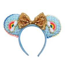 Blue Mouse Ears Headbands With Bow  Sequins, for Princess Cosplay Decoration