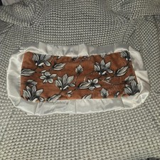 Minky Couture Floral Brown Soft Security Blanket Lovey Satin Ruffle 20"x11"