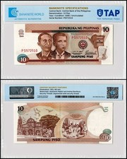 Philippines 10 Piso, 2000, P-187f.1, UNC Authenticated
