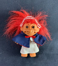  MJS 6 Vintage Russ Berrie 5" Nurse / Florence Nightingale Troll with Red Hair