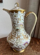 IE&C Co Nippon Porcelain Coffee Chocolate Tea Pot Floral Gold