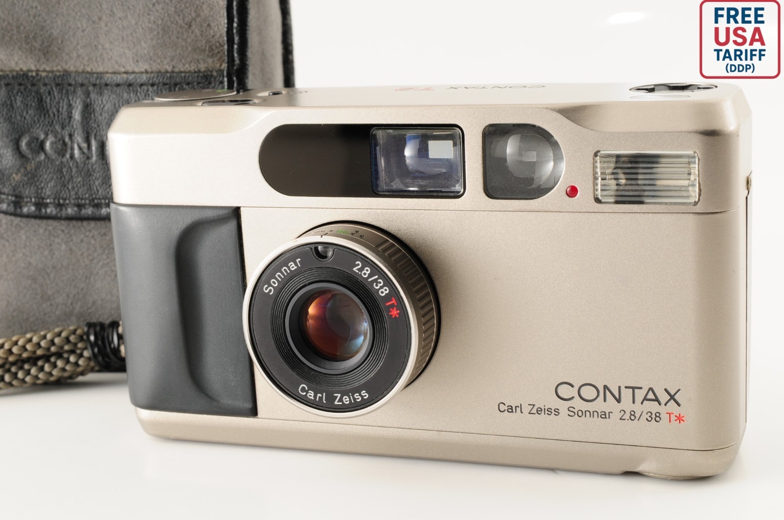 [N MINT] Contax T2 Titan Silver 35mm Point & Shoot Film Camera Case JAPAN #104