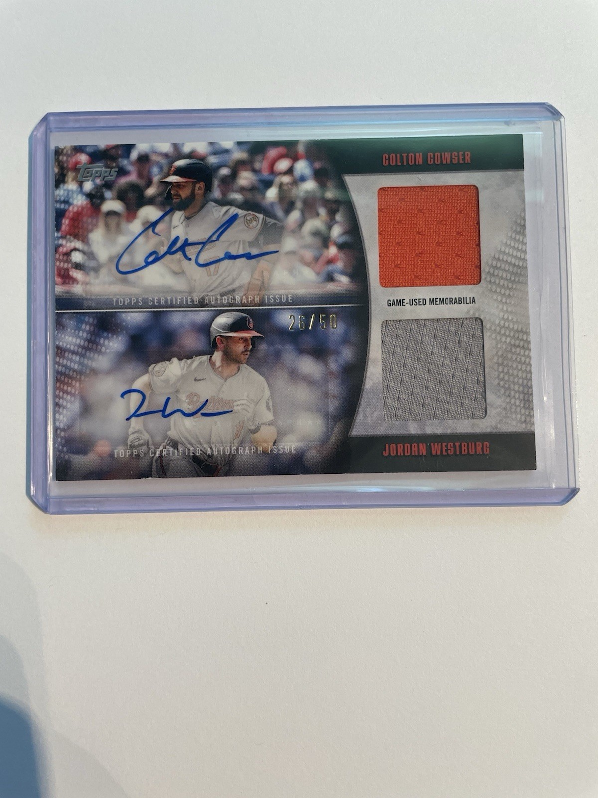 2025 Topps Series 2 Colton Cowser Jordan Westburg Dual Auto Relic /50