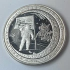 1 Oz .999 Silver Round Moon Landing Anniversary First Footprint On The Moon