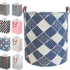 80L Waterproof Laundry Hamper in Family Leather Handle Laundry Basket in Dormito