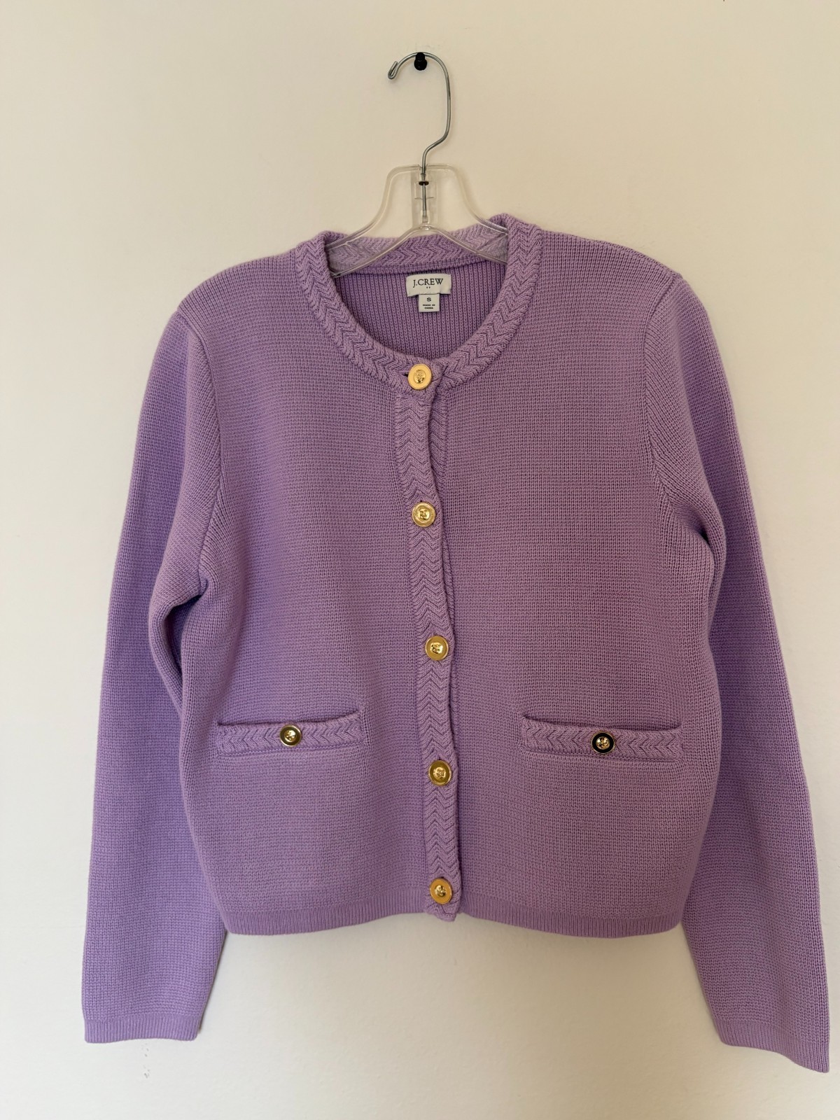 J Crew Women's Cotton Lady Jacket Sweater Size Small Purple New wo Tag
